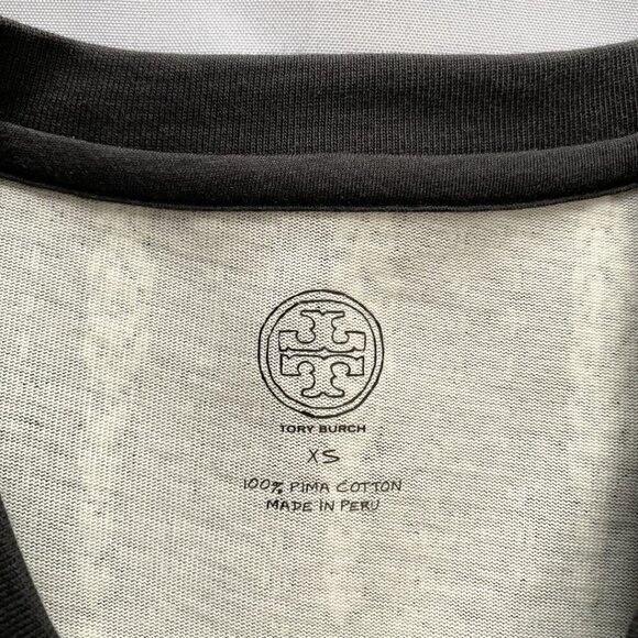 TORY BURCH GREY WHITE BOLOGAN GEO PATTERN PIMA COTTON DRAWSTRING UTILITY DRESS - Picture 5 of 8